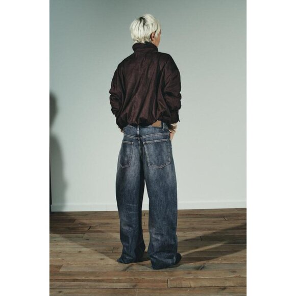 ZARA FAUX SUEDE BOMBER JACKET - Picture 5 of 9